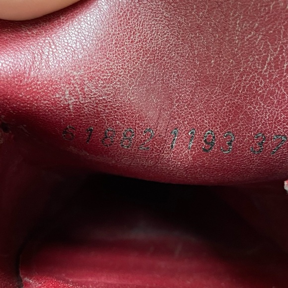 Burberry Hand Made Red Leather Slip On Squared Toe Mules Flats Shoes Size 7 - Picture 5 of 13